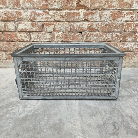 Heavy Industrial Metal Mesh Crate with Handles