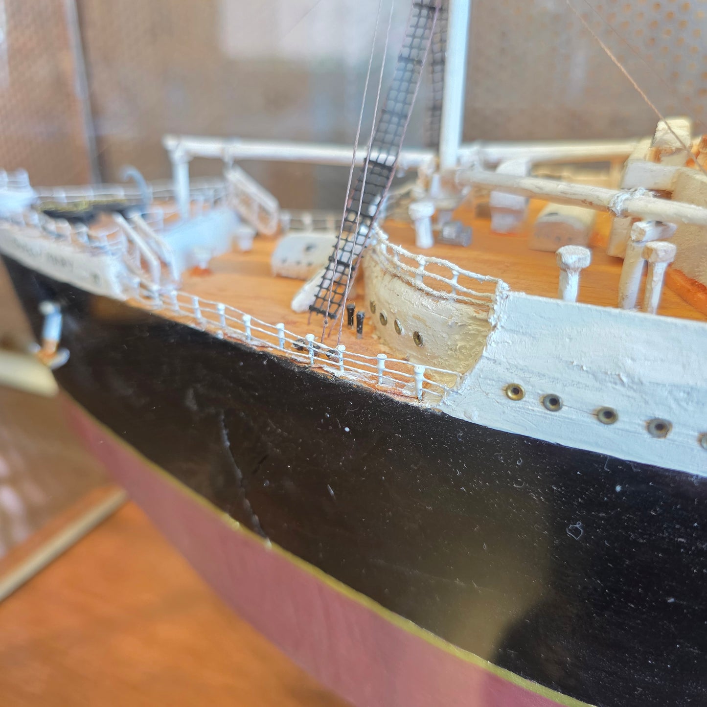 The RMS Queen Mary in Glass Case