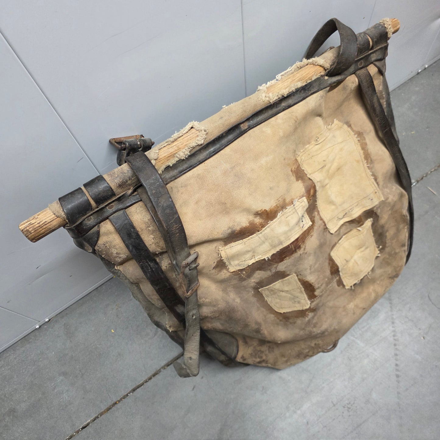 Canvas and Leather Military Pack Bag