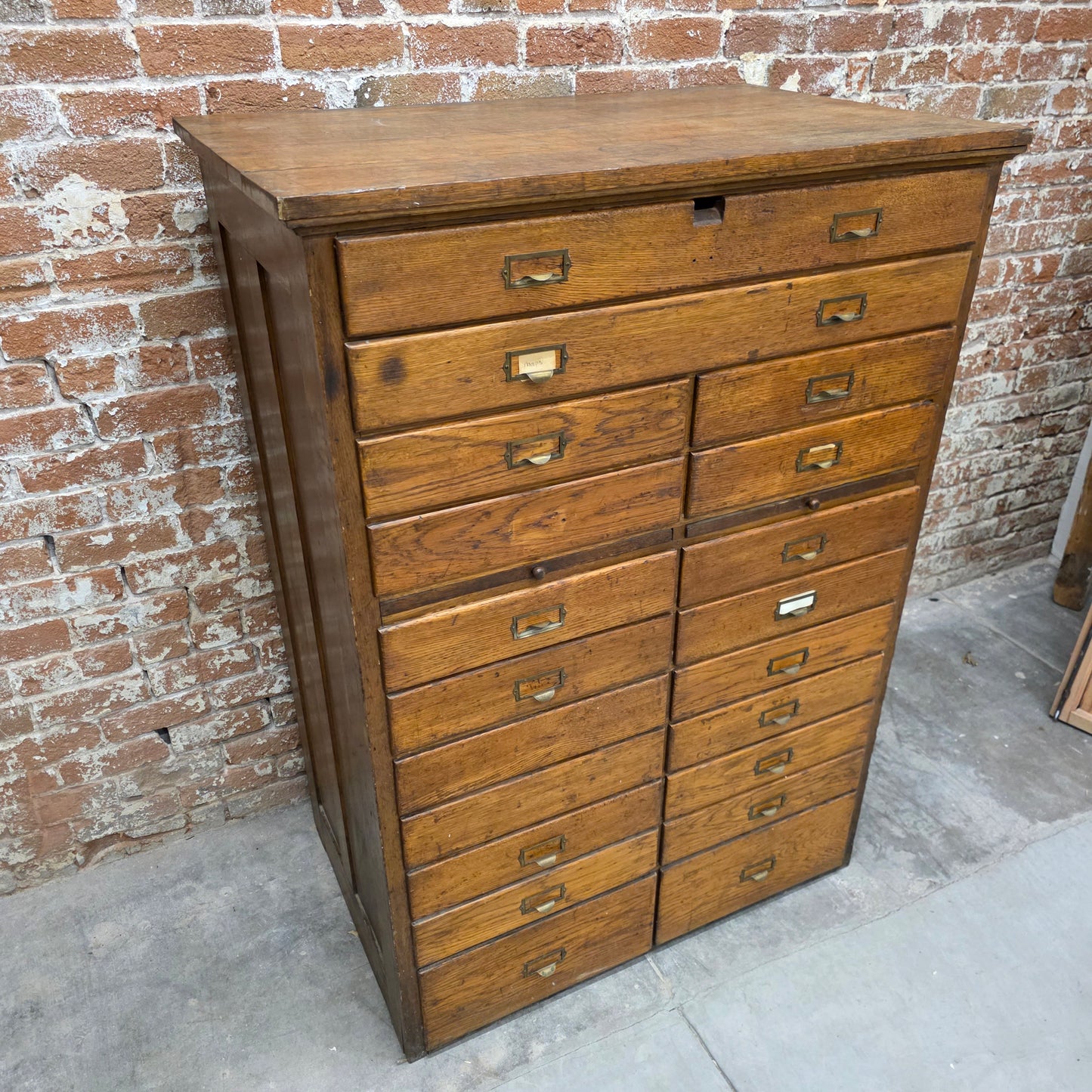 Antique Oak Flat File/ Map Cabinet