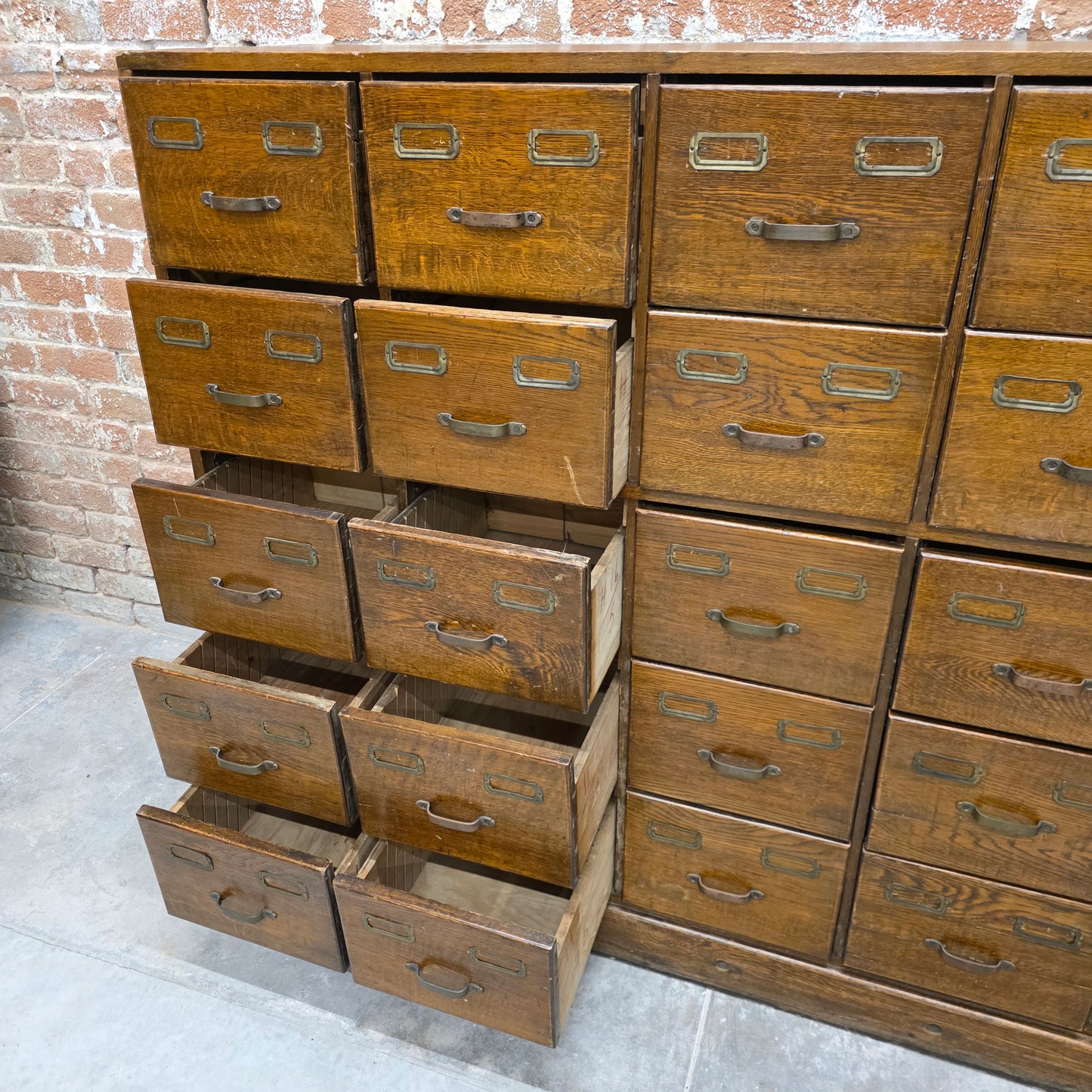 25 Drawer Oak Apothecary/File Cabinet