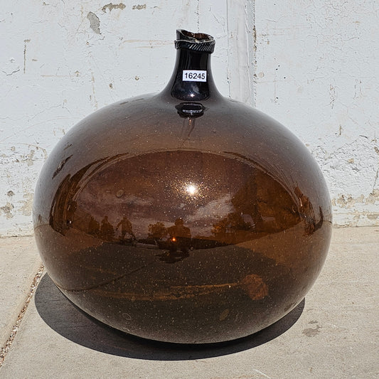 French Amber Glass Demijohn