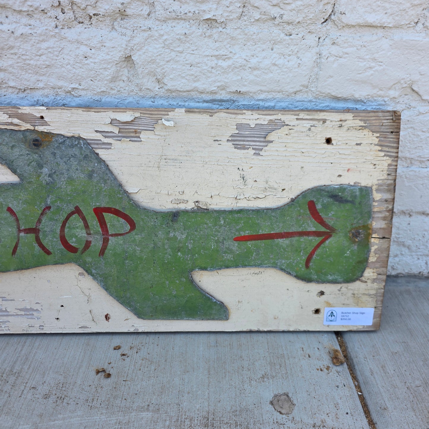 Butcher Shop Sign - metal on board