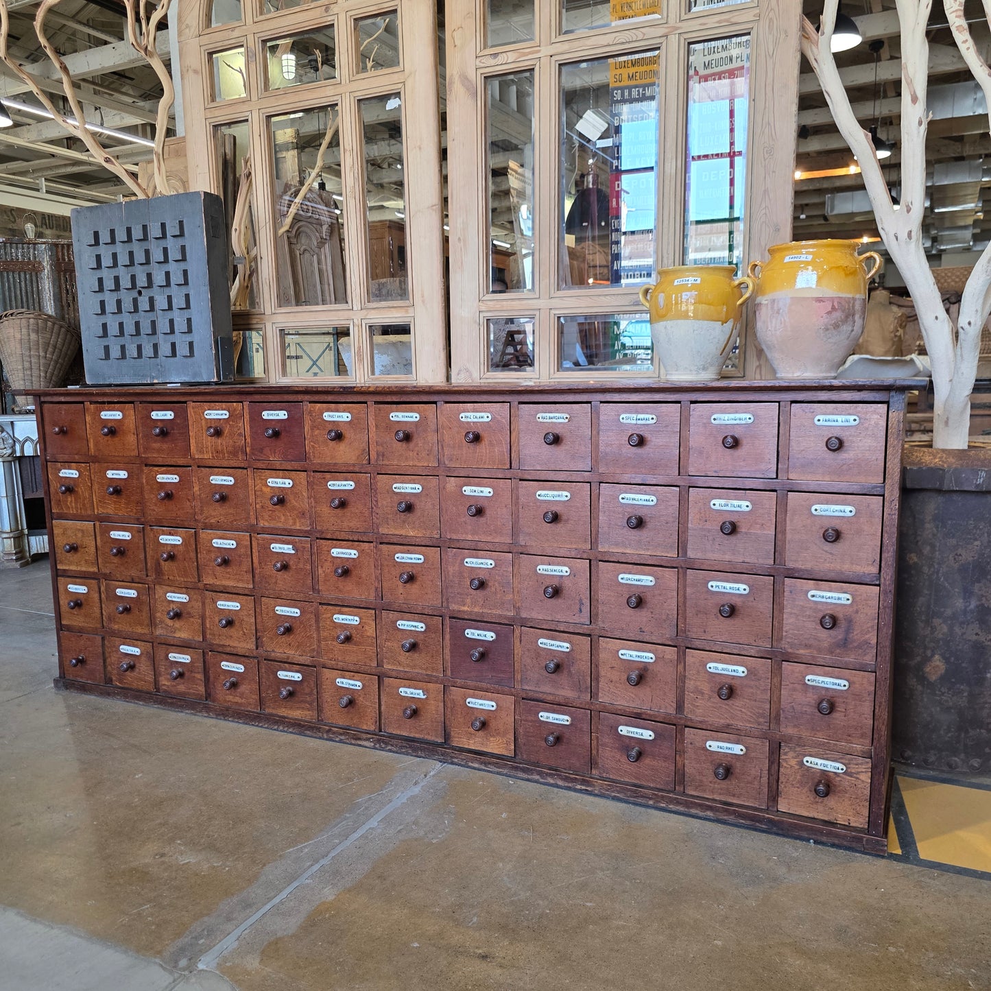 Wood Dutch Apothecary Cabinet w/60 Drawers