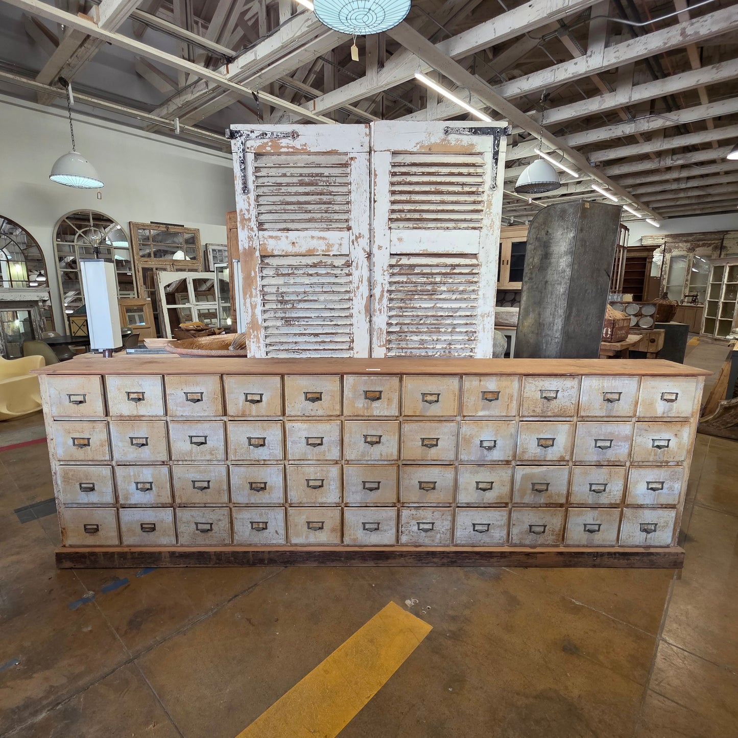Wood File/Apothecary Cabinet w/48 Drawers