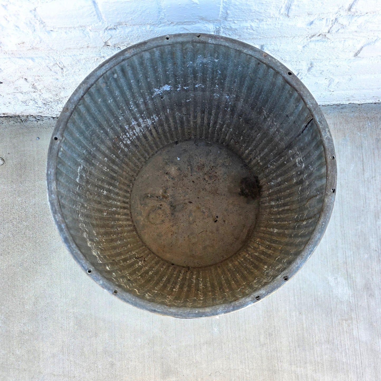 French Galvanized Dolly Tub