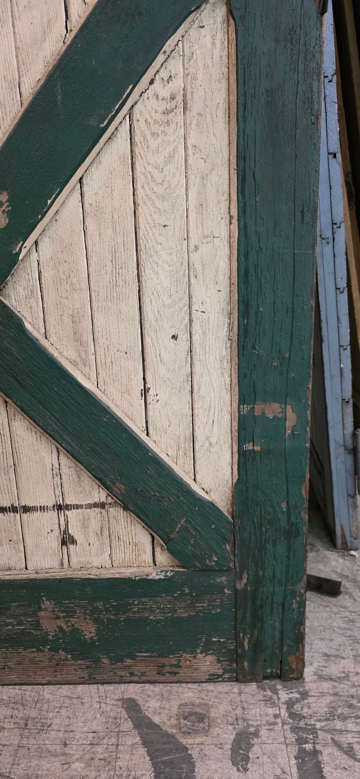 Single Stripped Barn/Carriage Door with "X" Bottom Panel