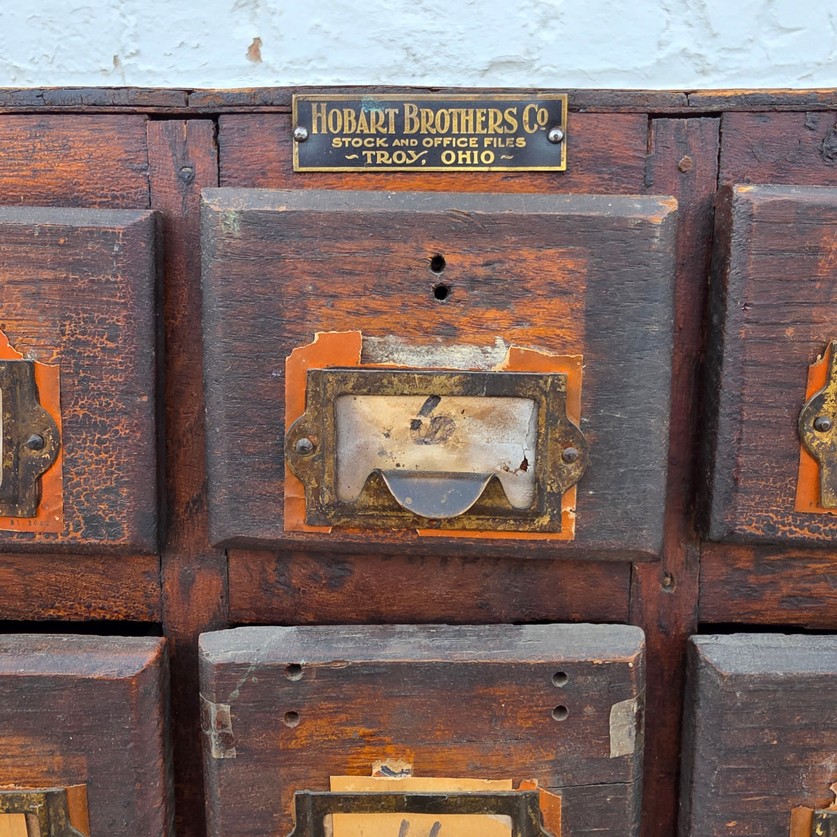 Antique Hobart Brothers 90-Drawer Parts Cabinet