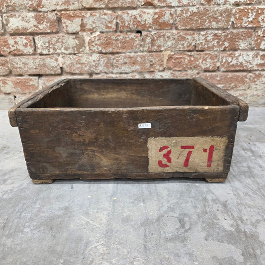 Wood Crate with Painted Numbers/Letters