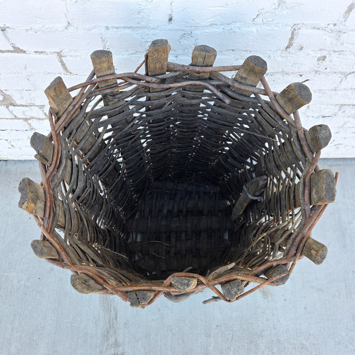 French Wicker Grape Hod/Basket
