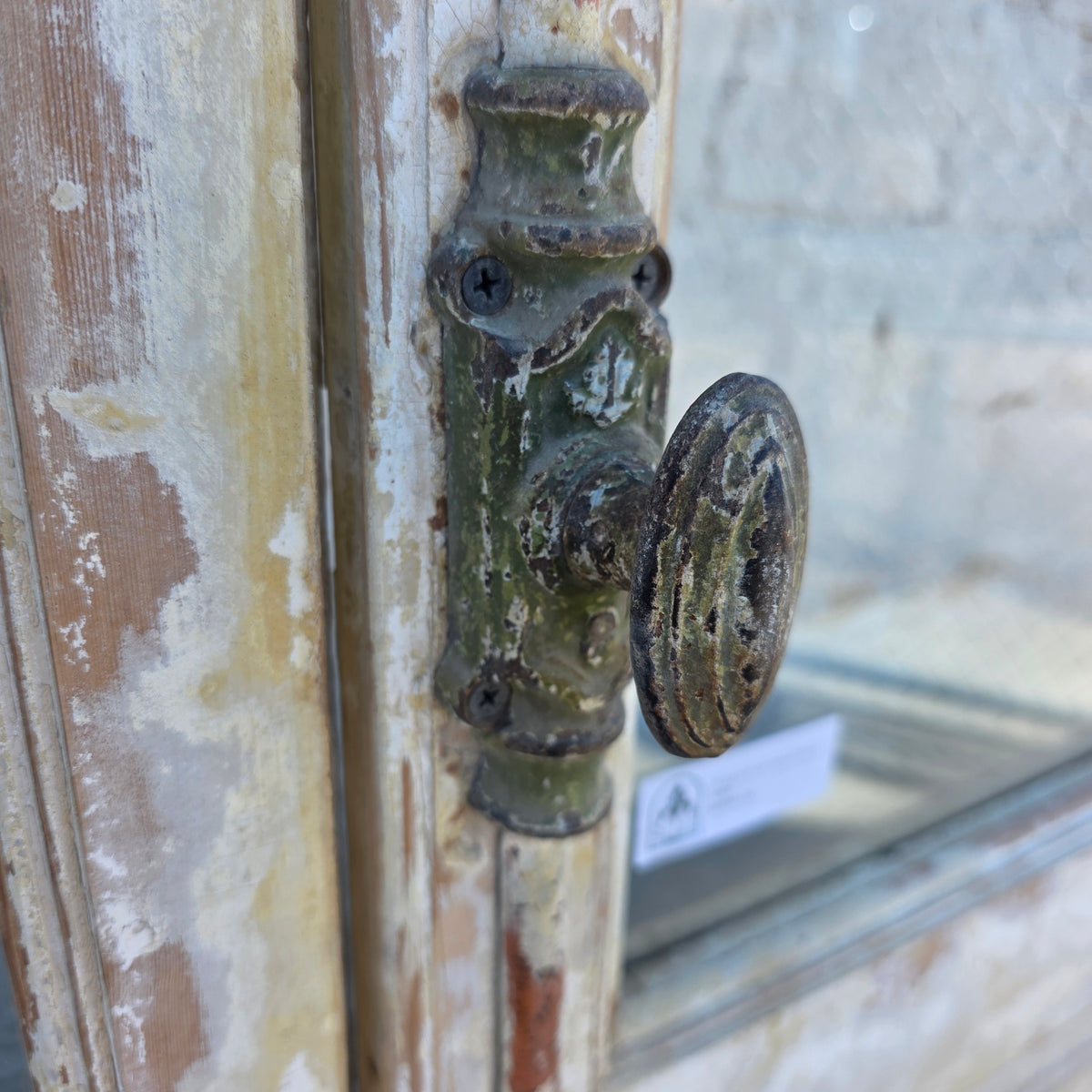 Pair of Painted Antique 6 Lite French Doors