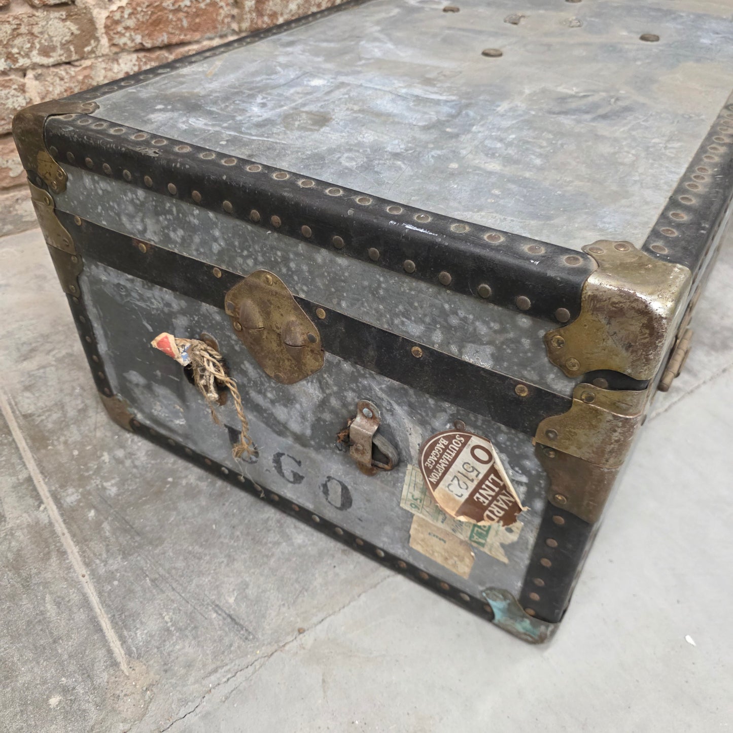 Vintage Metal Travel Trunk
