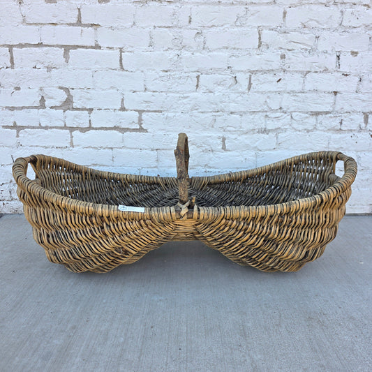 Vintage French Wicker Bourguignon Basket