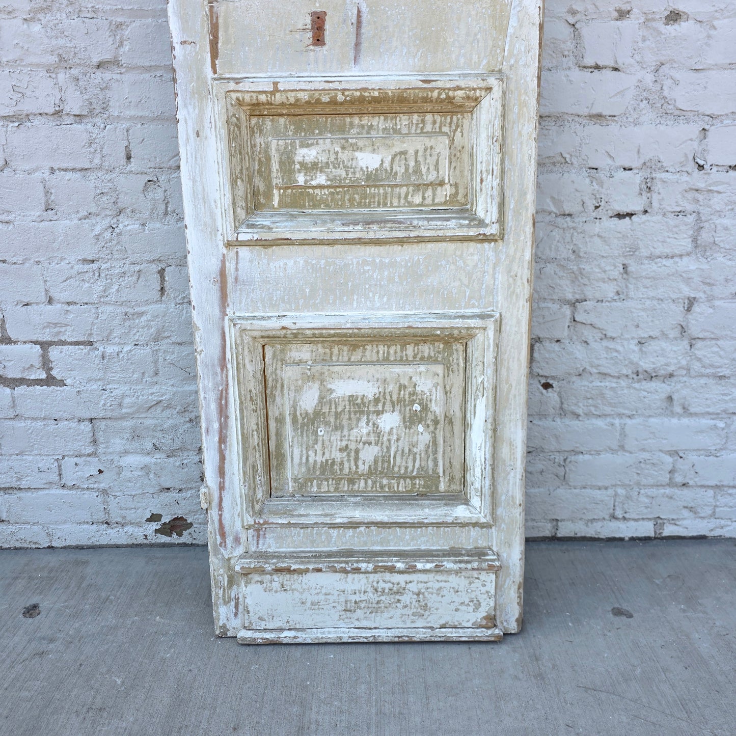 Single 2 Panel 7 Lite Washed Wood French Antique Door
