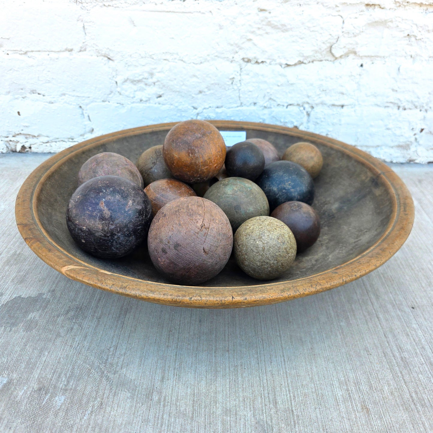 Early Wooden Bowl w/Wooden Balls