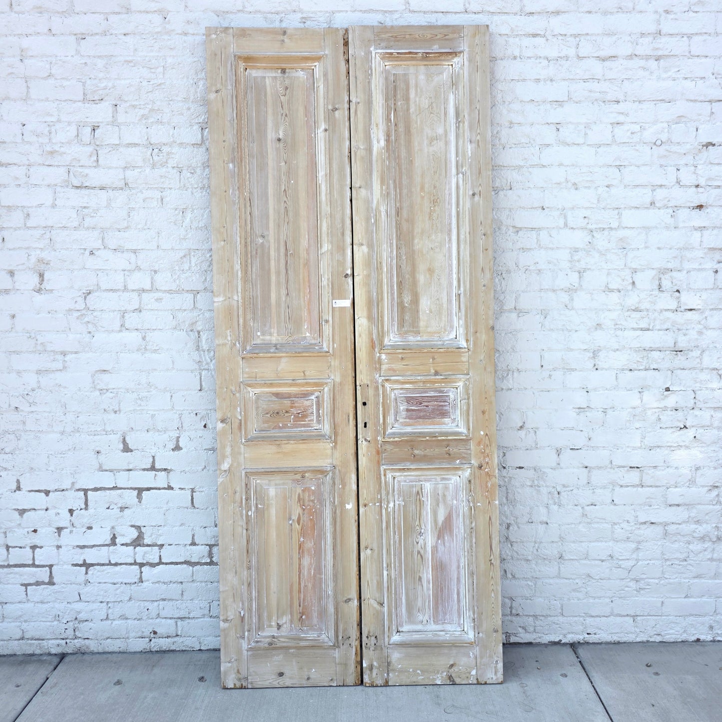 Pair of Washed Antique Wood Panel Doors