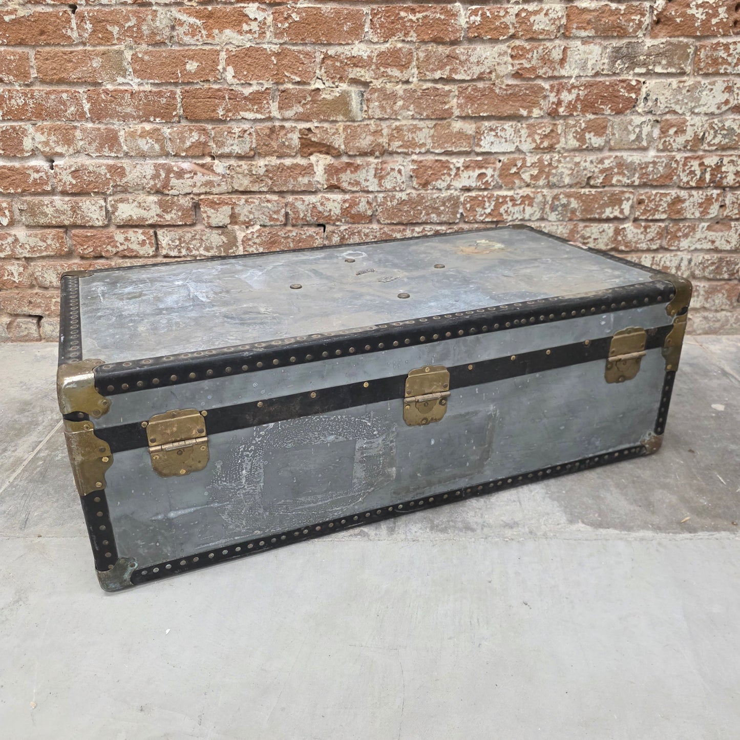 Vintage Metal Travel Trunk