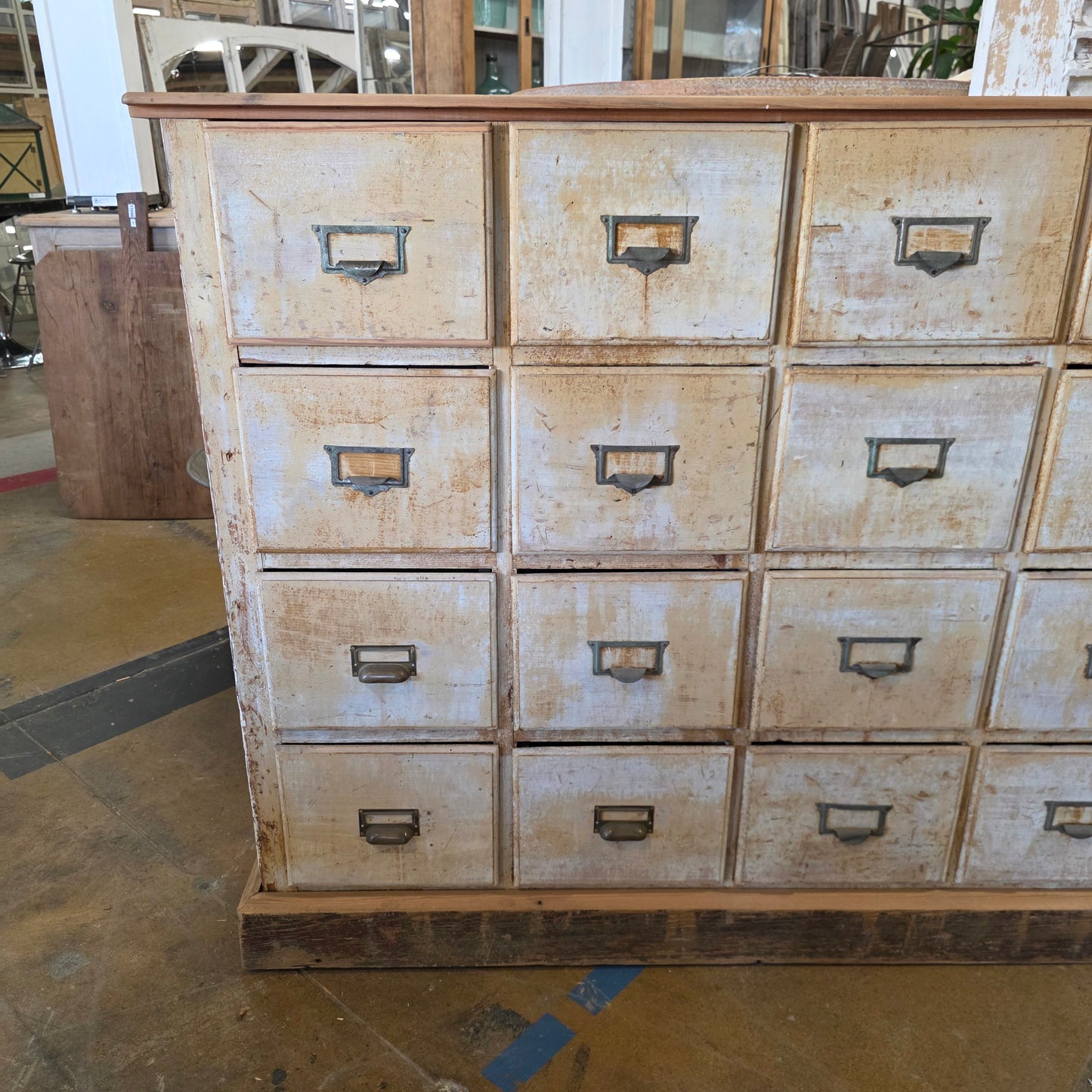 Wood File/Apothecary Cabinet w/48 Drawers