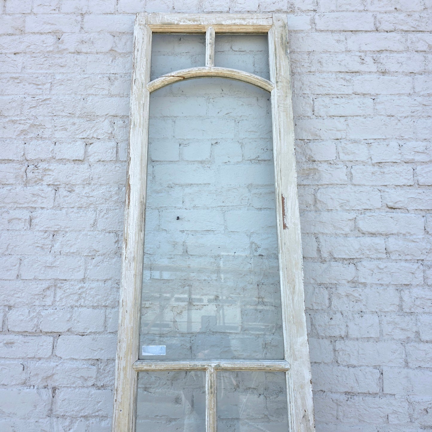 Single 2 Panel 7 Lite Washed Wood French Antique Door