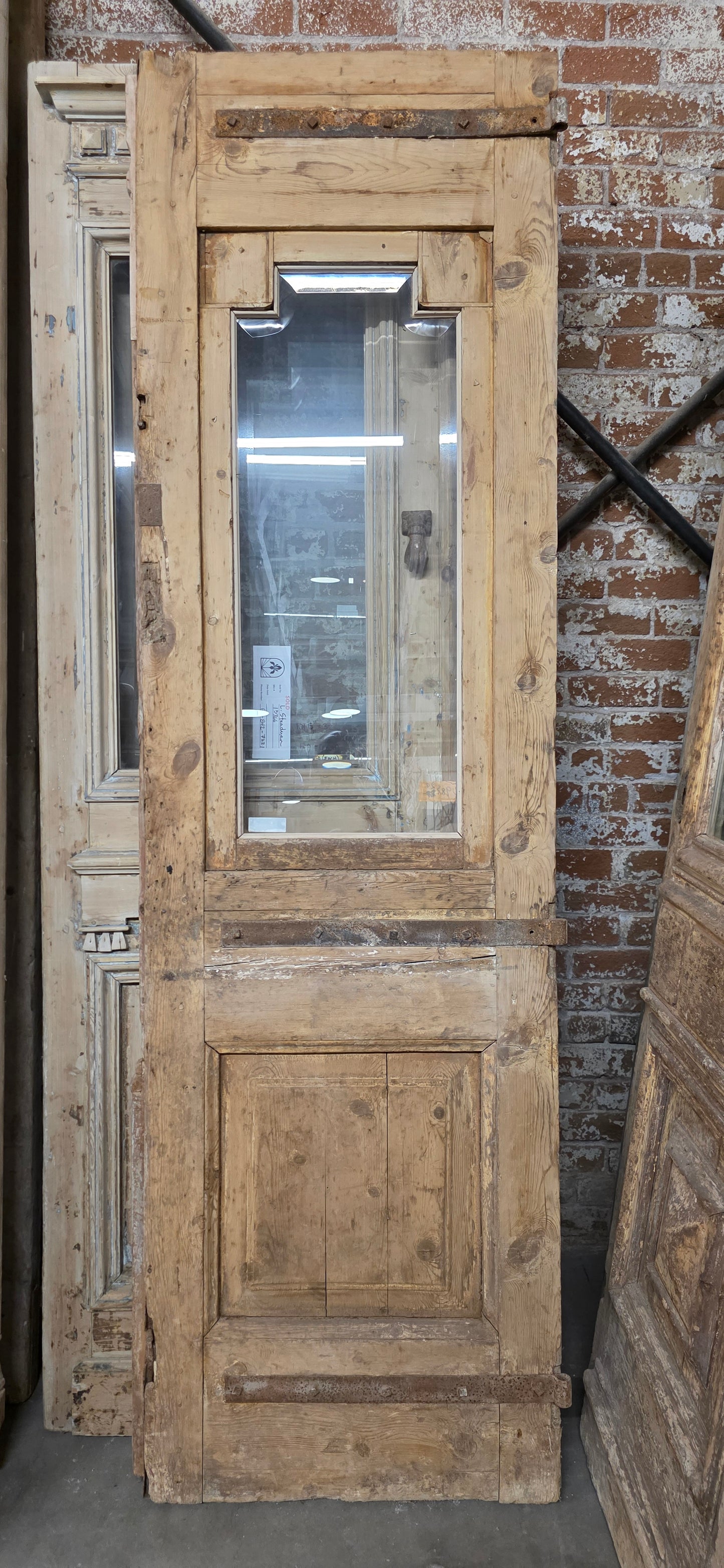 Pair of Wood Single Lite Carved Antique Doors