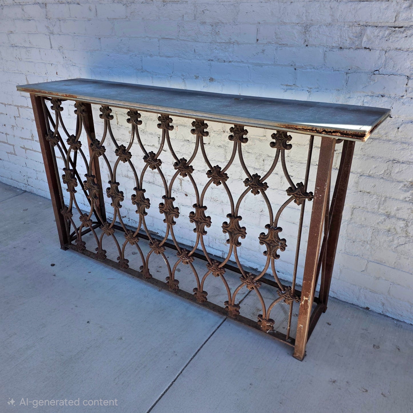 Wrought Iron Garden Console Table