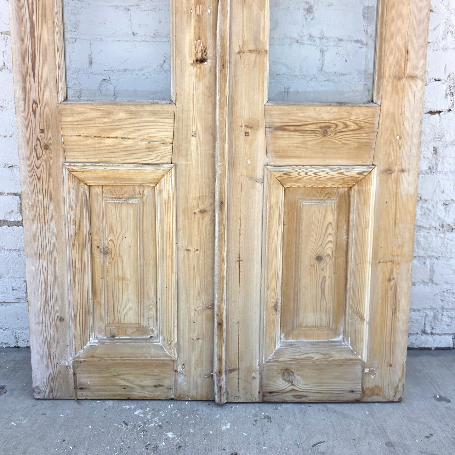 Washed Pair Doors W/ 4 Lites