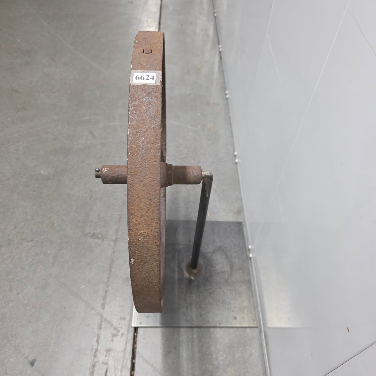 Industrial Iron Wheel on Stand