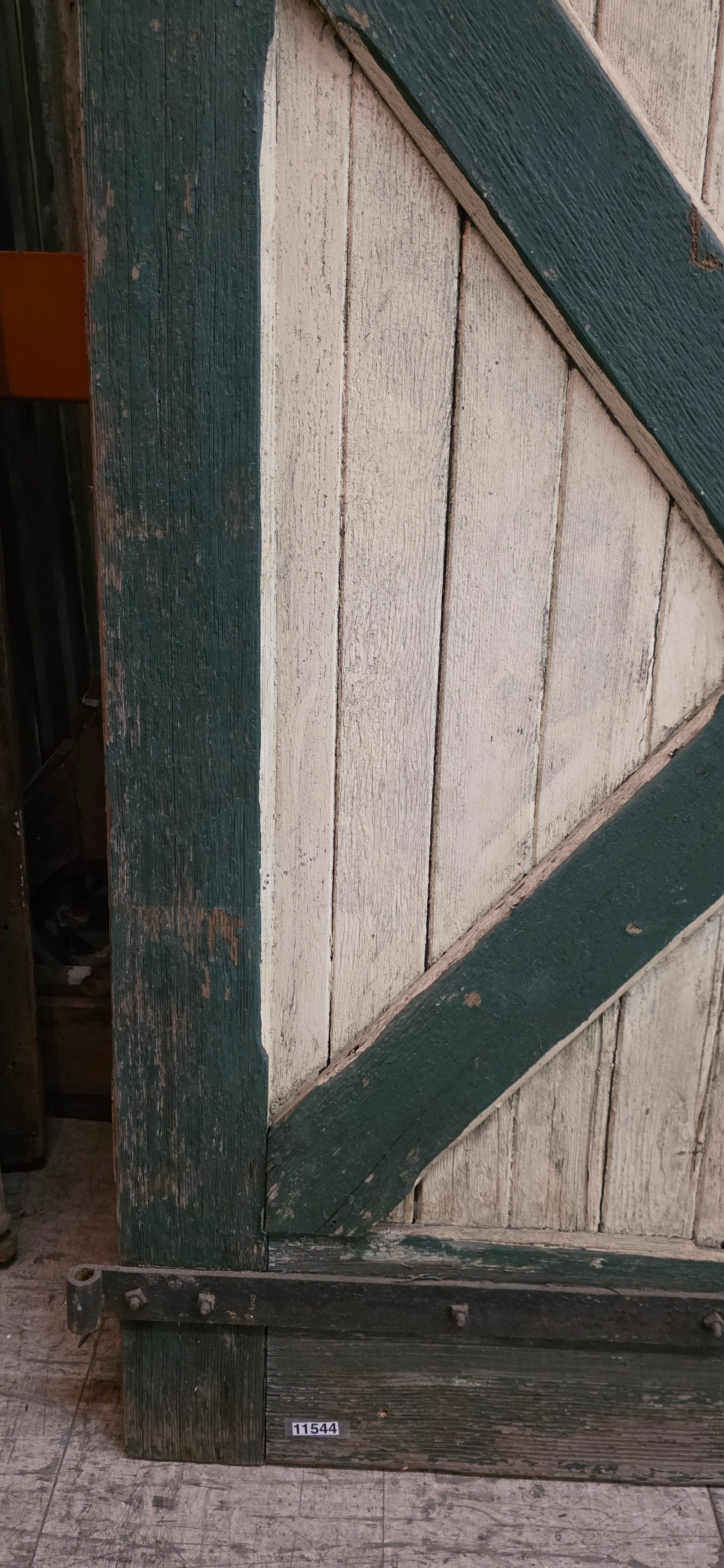 Single Stripped Barn/Carriage Door with "X" Bottom Panel