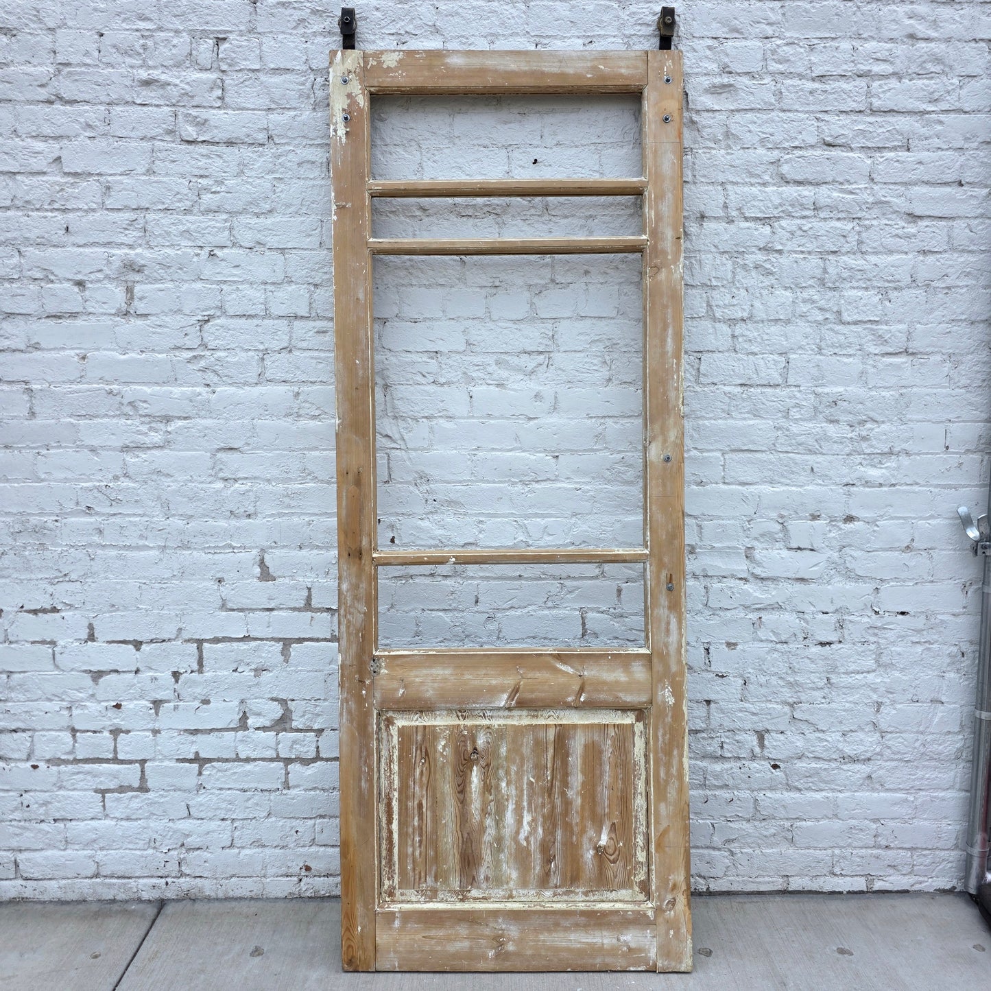 Single 4-Lite Antique Wood Doors