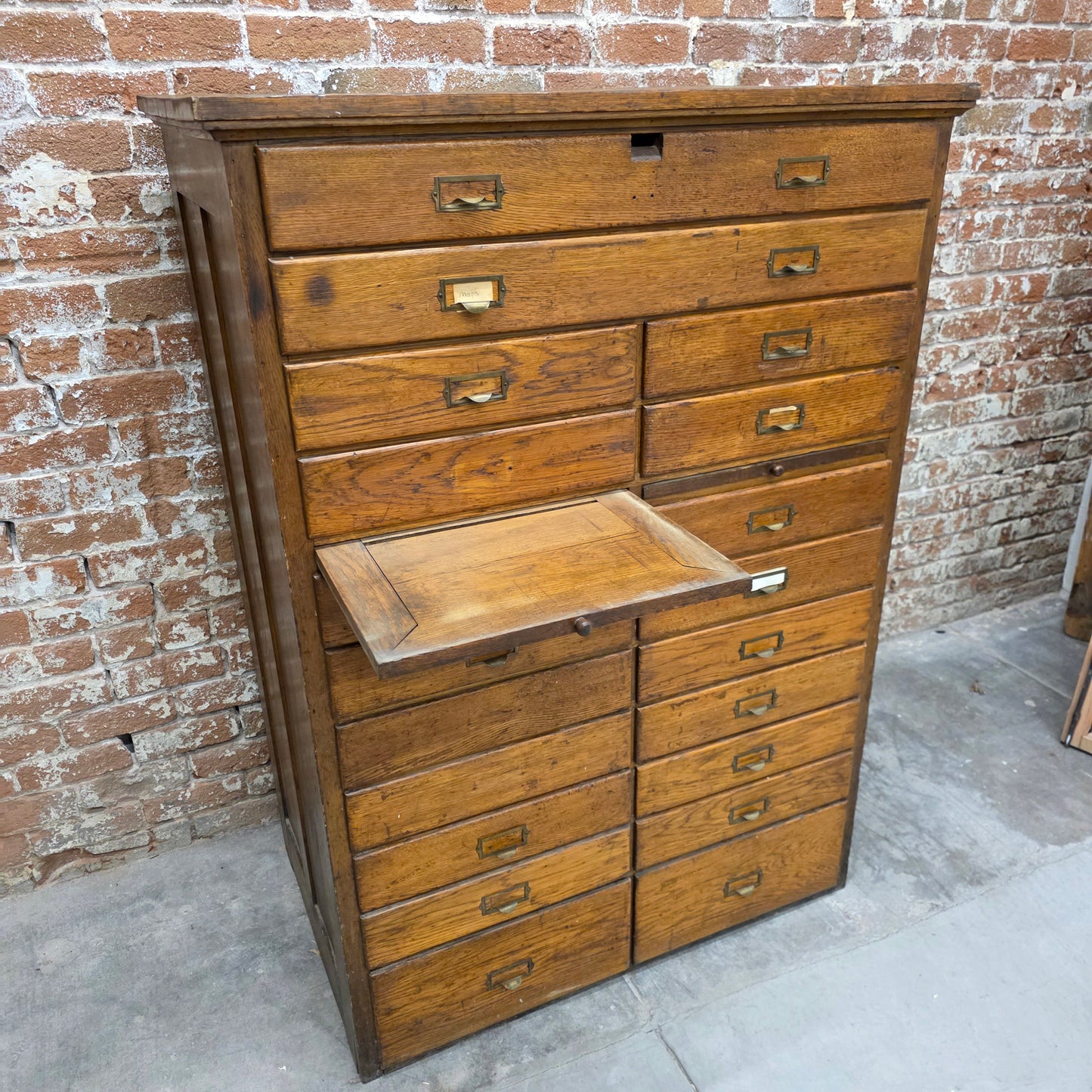 Antique Oak Flat File/ Map Cabinet