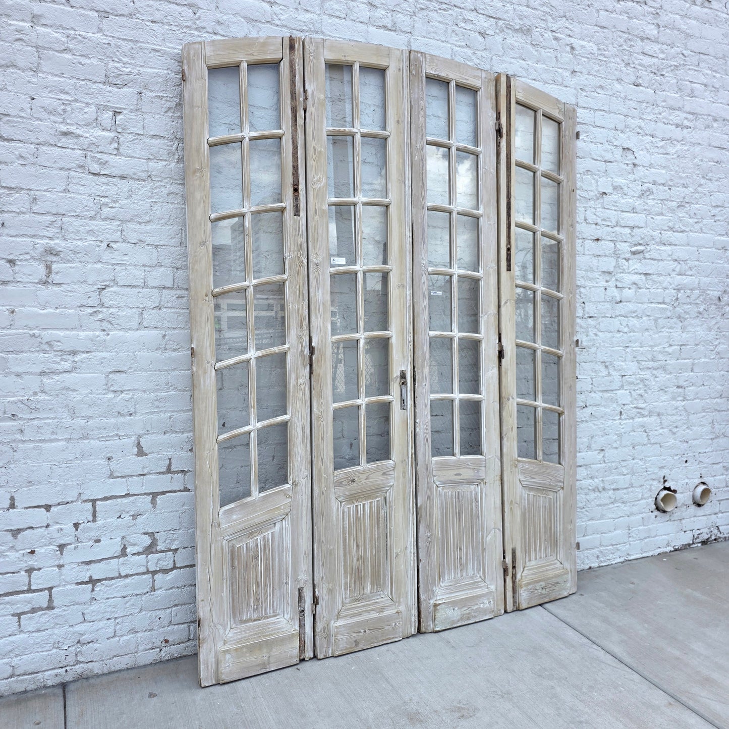 Set of 4 Washed Arched Doors w/48 Lites