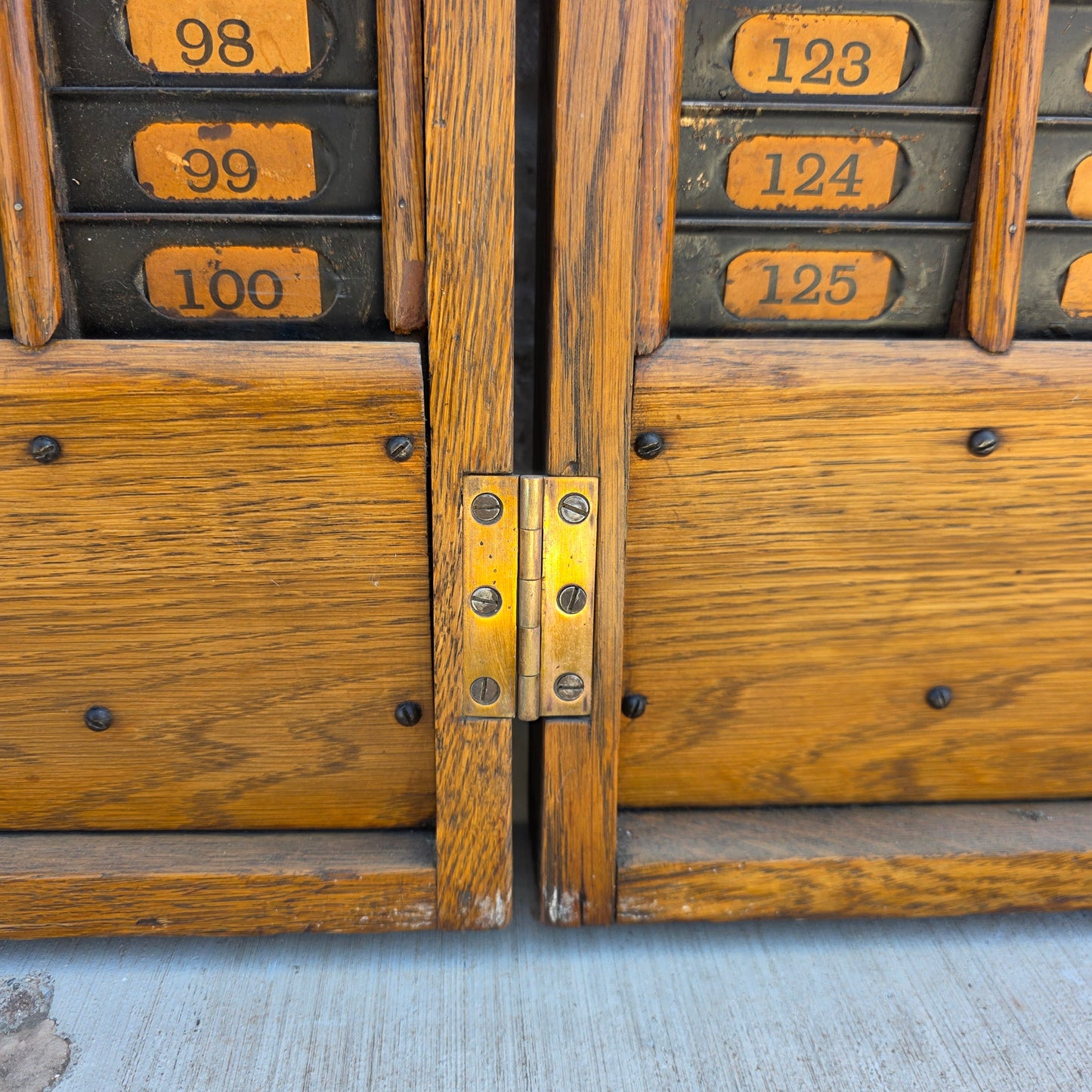 Antique Oak Time Card Rack