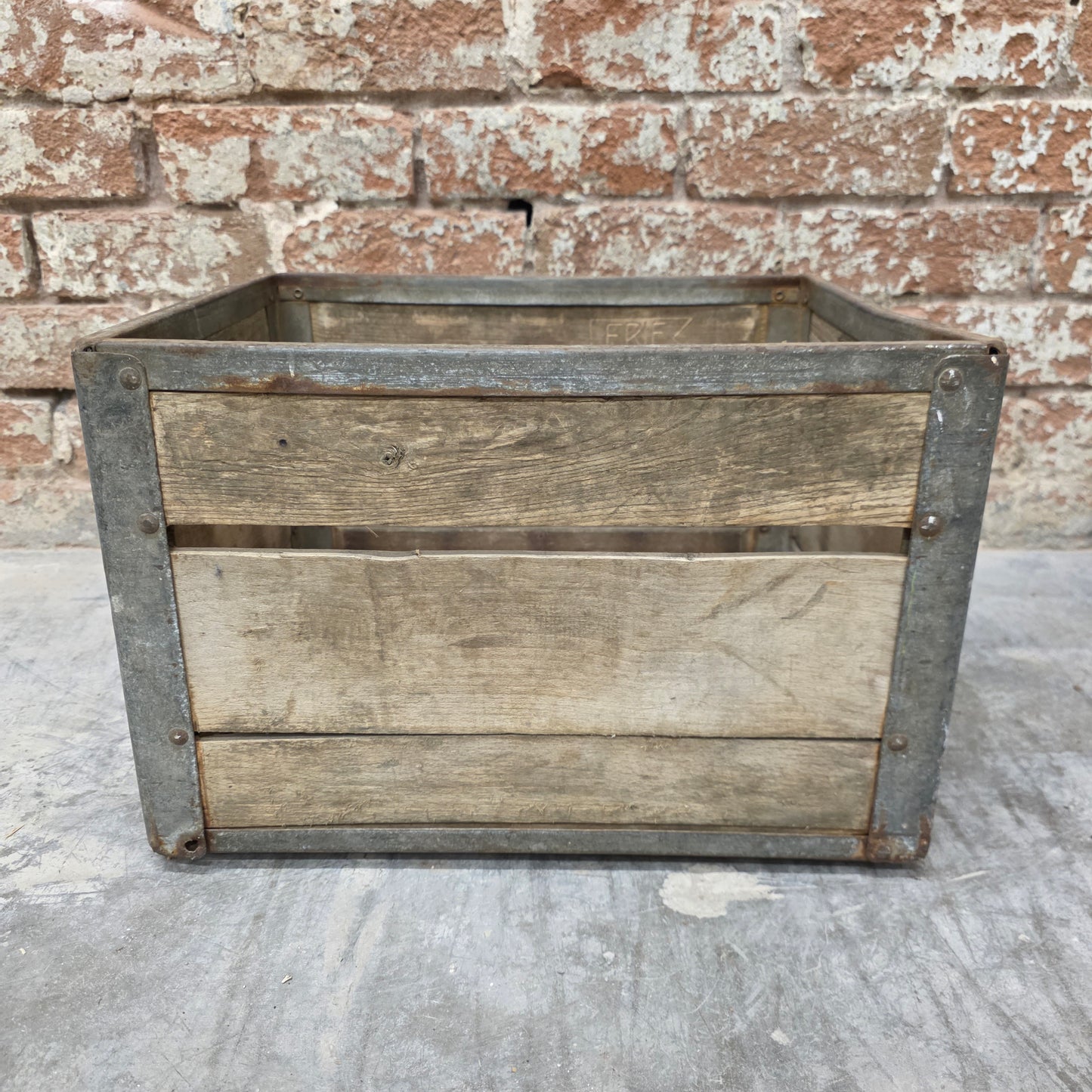 Wooden V. T. Smith Dairy Crate