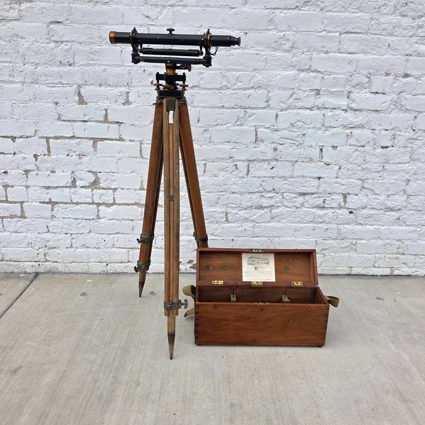 Vintage Buff and Buff Transit Level in Original Case with Tripod (Architectural)