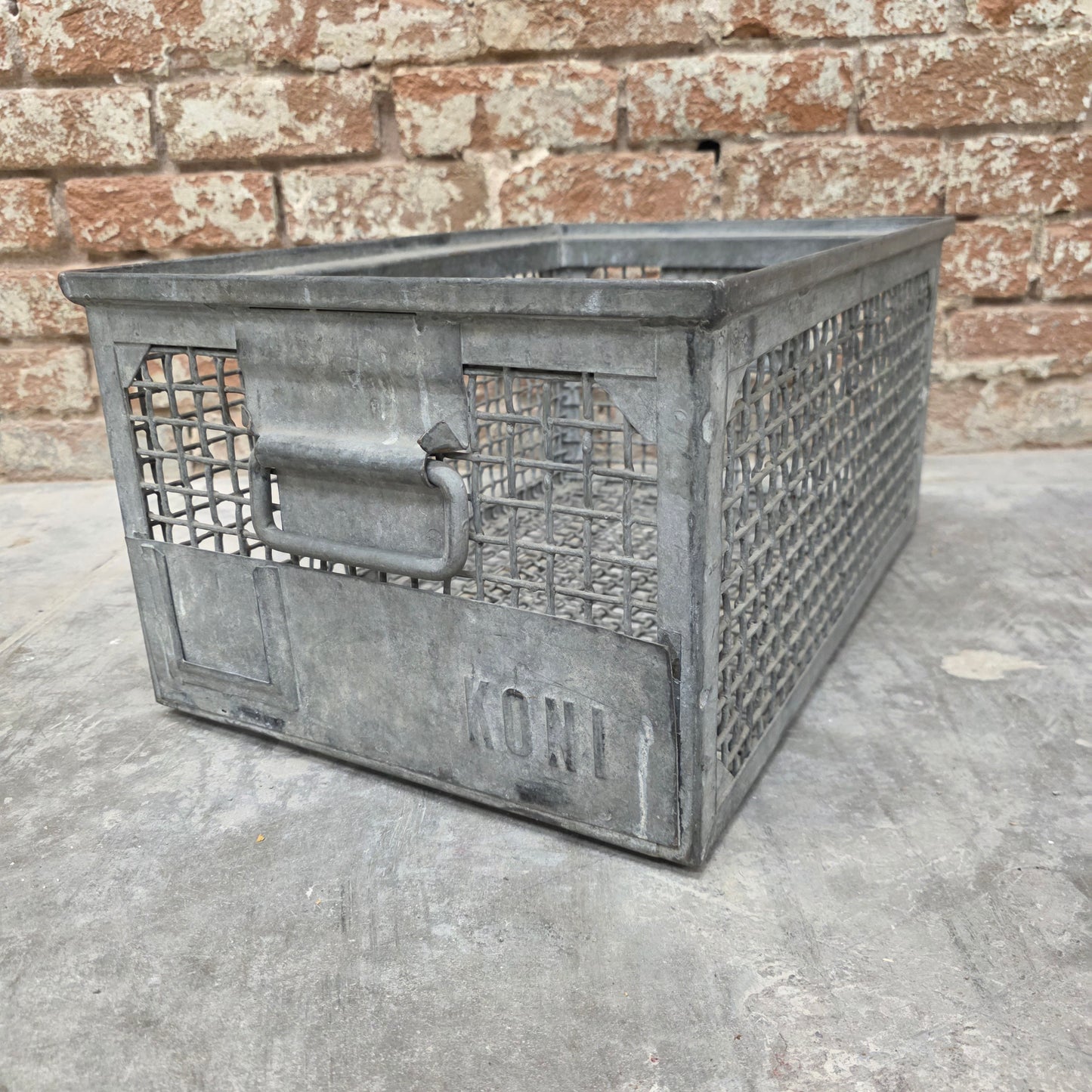 Heavy Industrial Metal Mesh Crate with Handles
