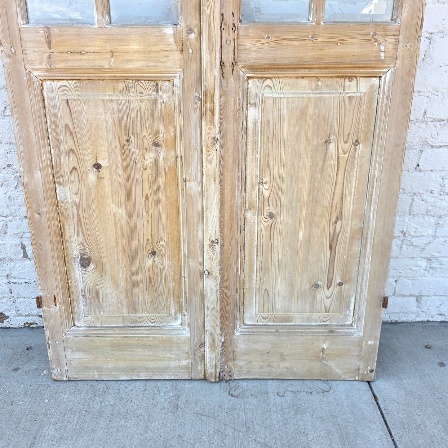 Pair of French Wood Doors w/5 Glass Lites