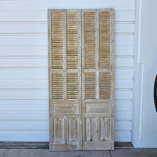 Pair of Shuttered Wood Doors w/2 Panels