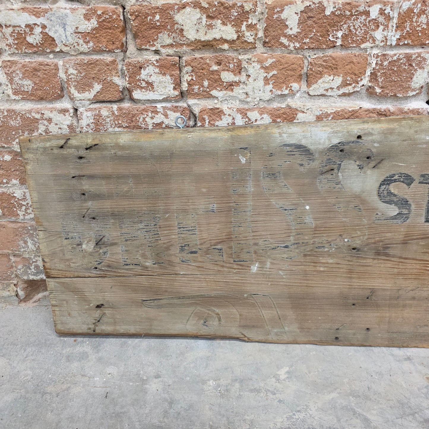 Antique Weathered Double Sided Wood "Steam Laundry" Trade Sign