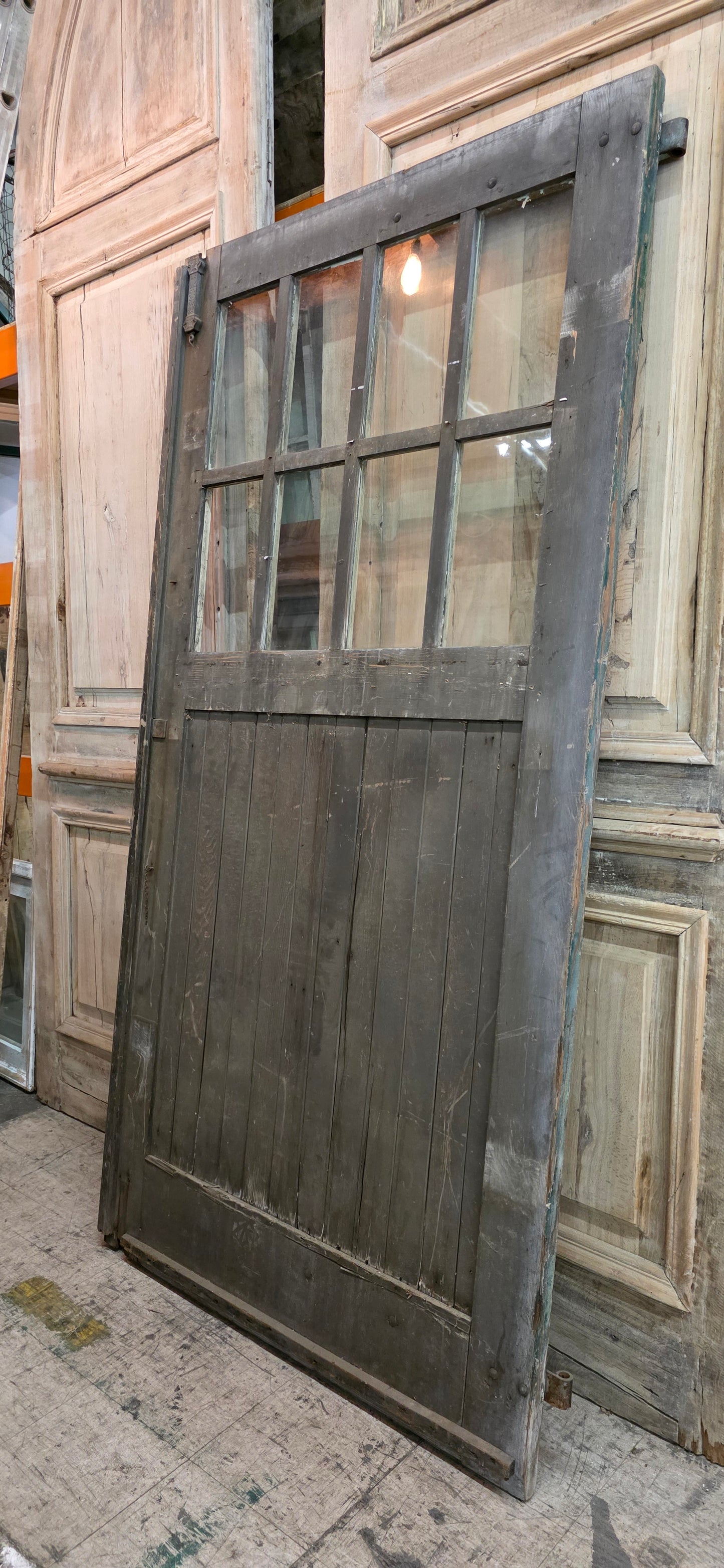 Single Stripped Barn/Carriage Door with "X" Bottom Panel