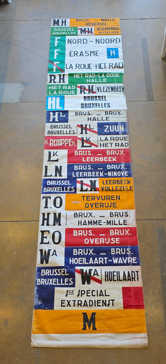 Vintage Dutch Bus Roll Sign