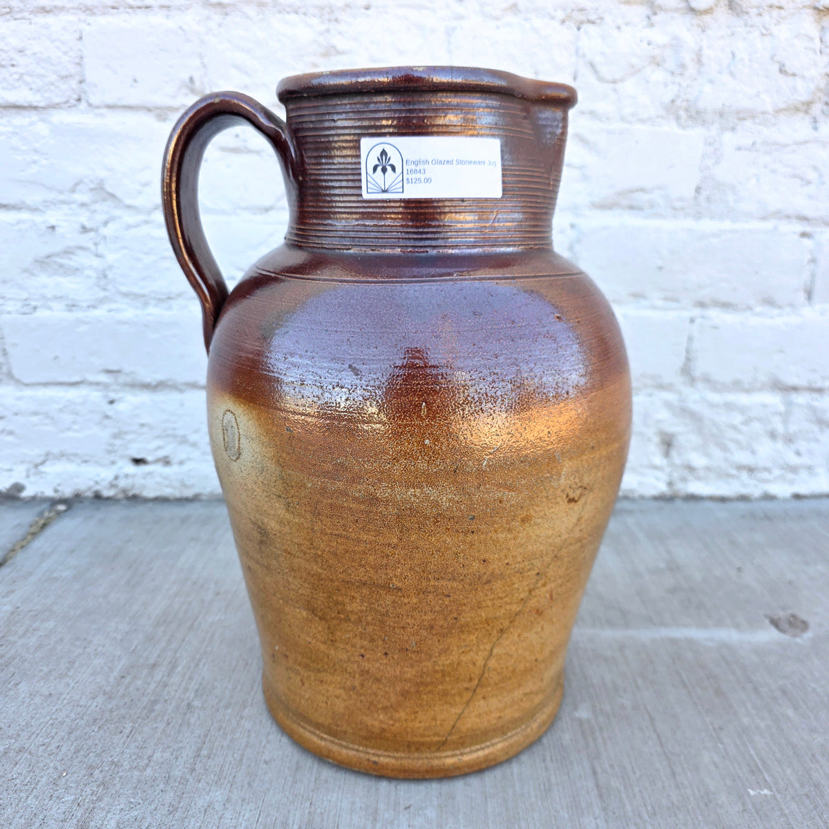 English Glazed Stoneware Jug