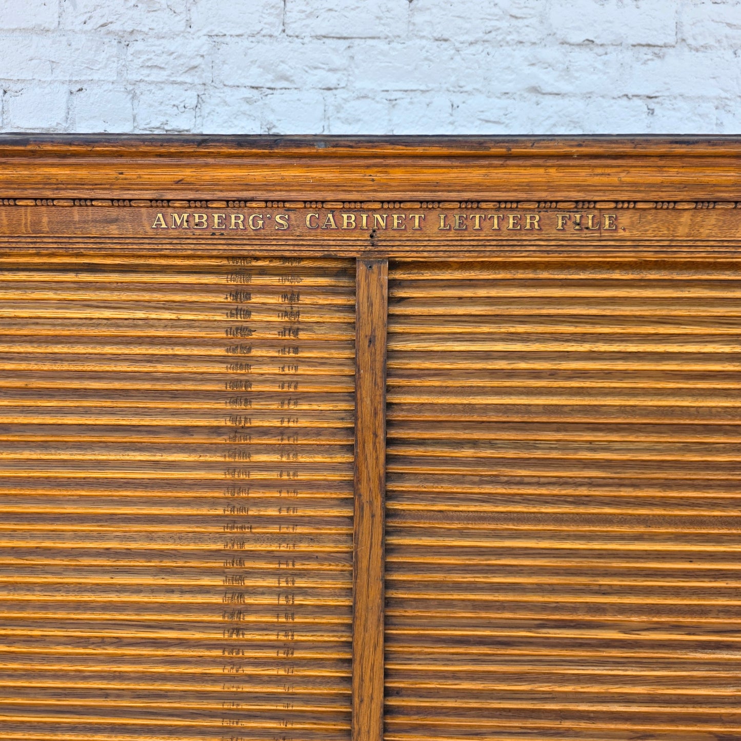 Antique Oak Tambour Filing Cabinet