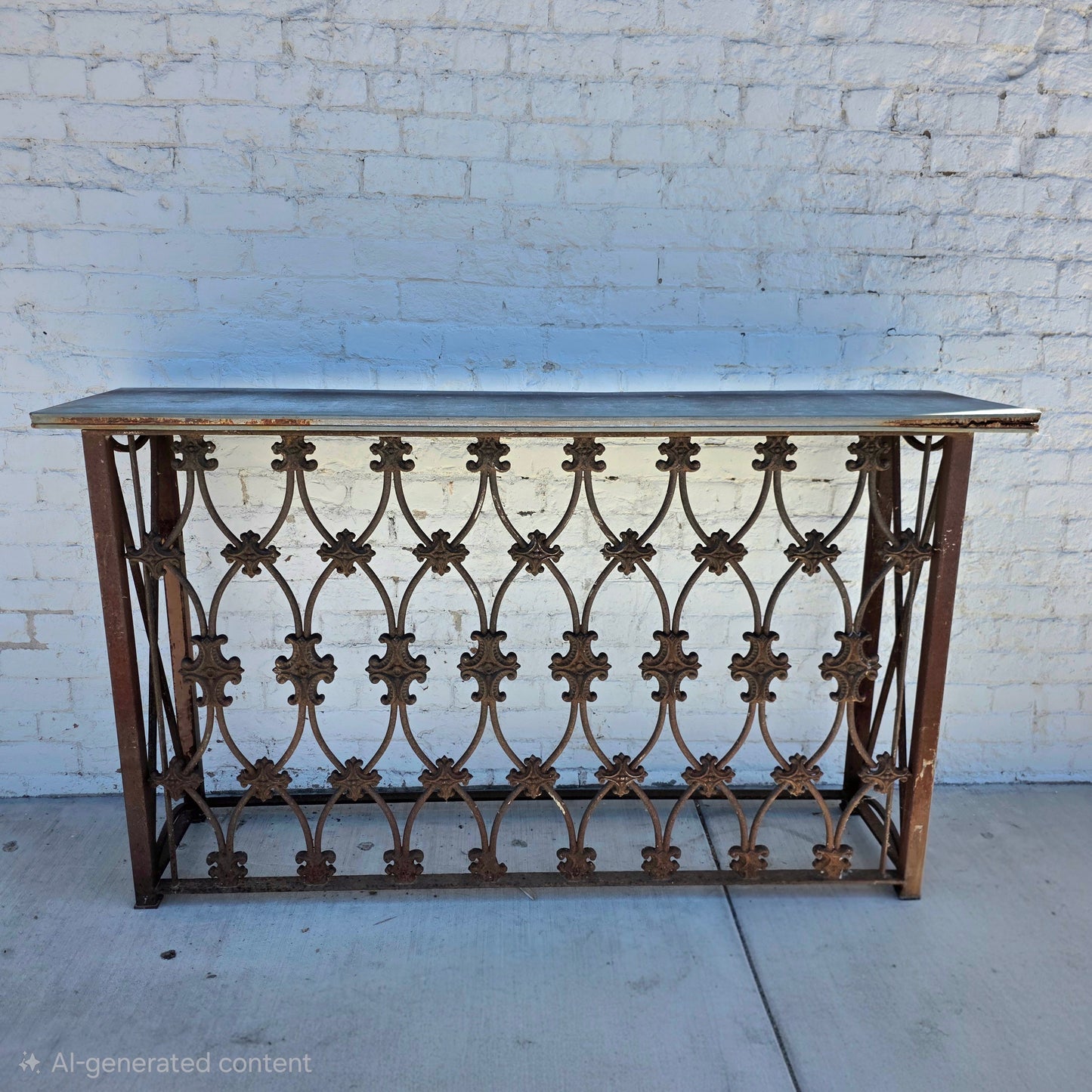 Wrought Iron Garden Console Table