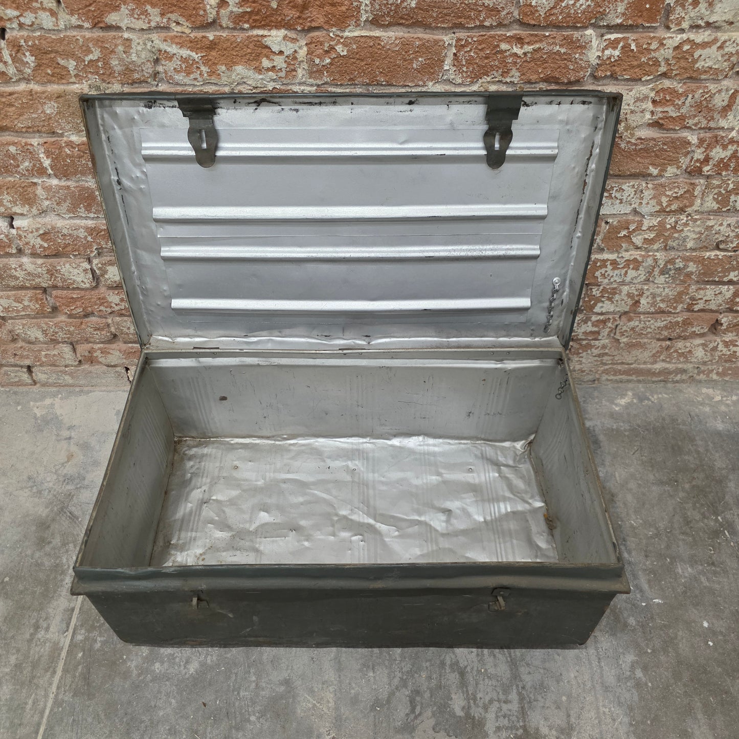 Antique Metal Trunk from Belgium