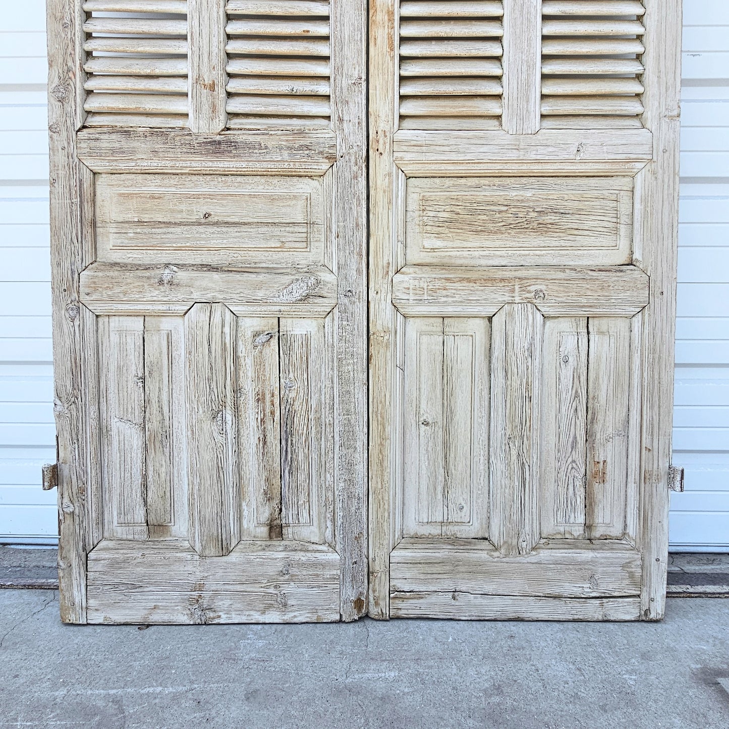 Pair of Shuttered Wood Doors w/2 Panels
