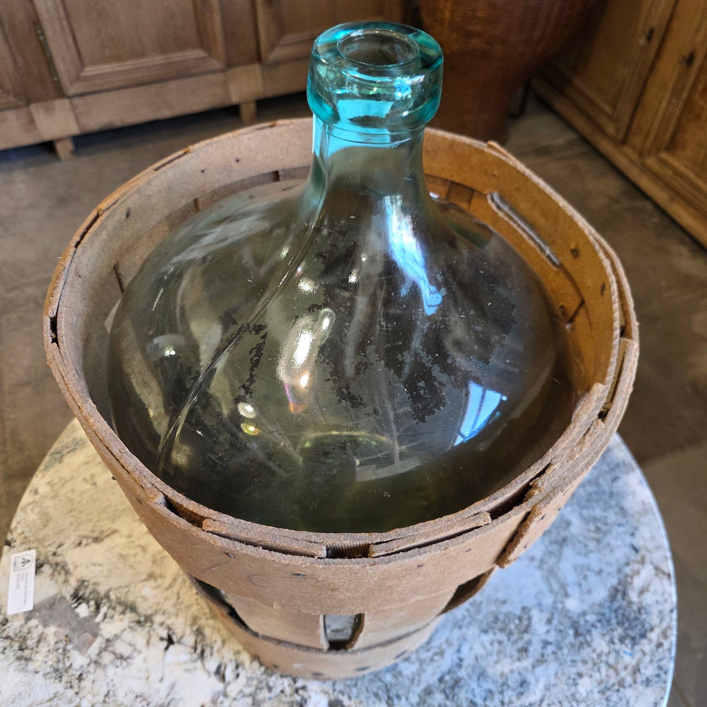 French Wine Demijohn in Basket