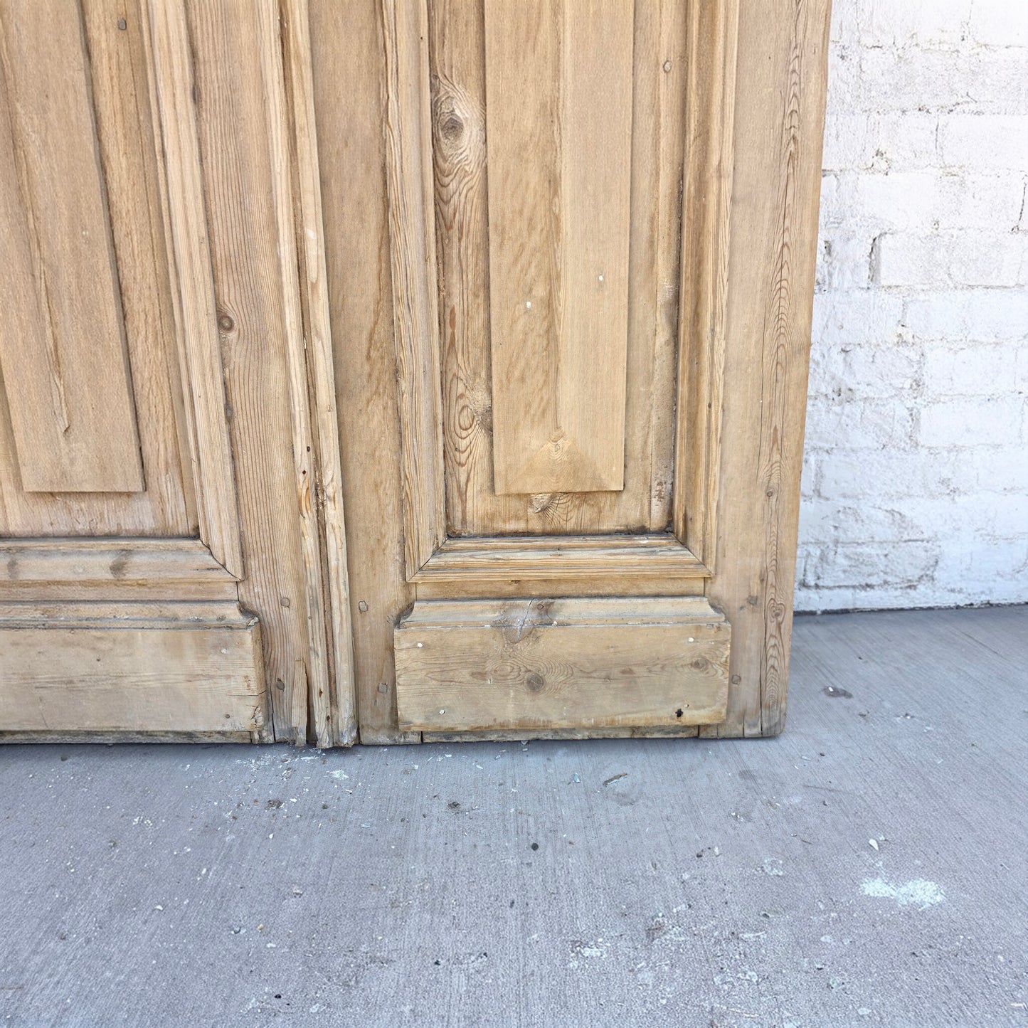 Pair of Wood French Doors with Iron Inserts