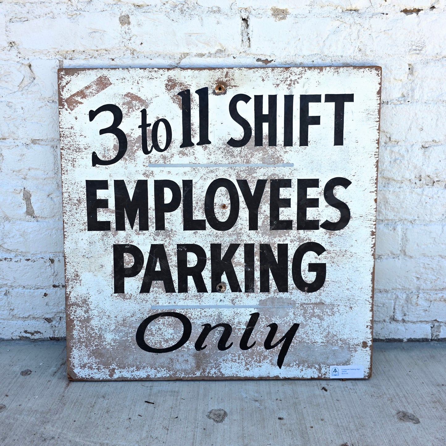 Painted Wooden Employee Parking Sign
