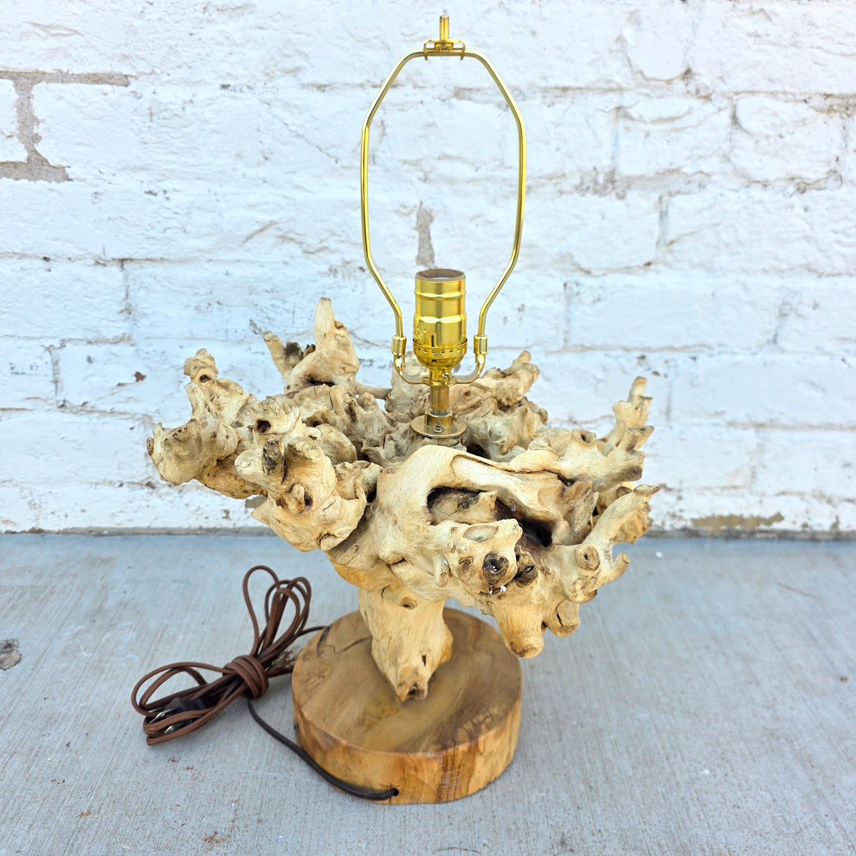 Bleached Grapevine Lamp