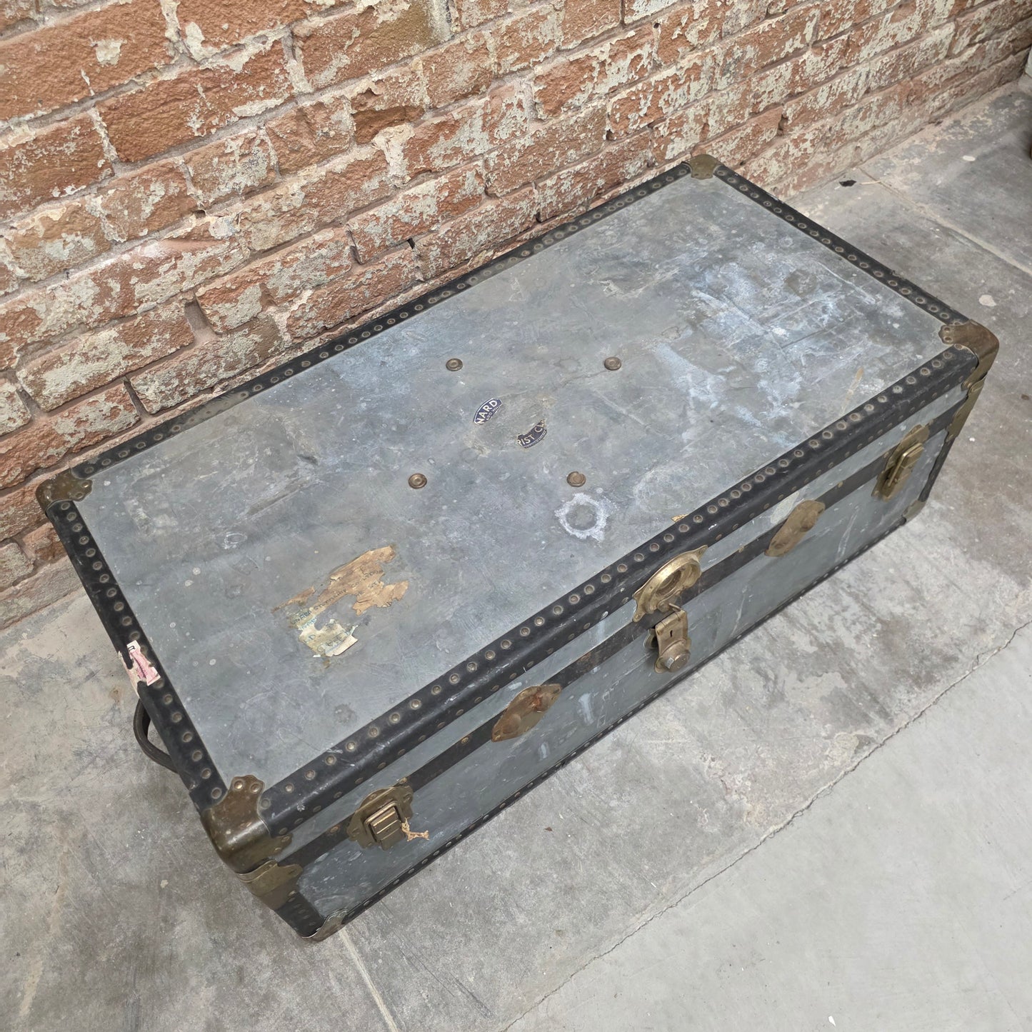Vintage Metal Travel Trunk